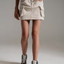 Yours Truly Cargo Skirt - Beige