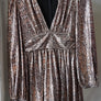 Metallic plated mini dress