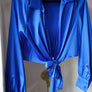 Front Buble Long Sleeve Top - Blue