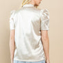 Tell Me Later Satin Shirt - Gold