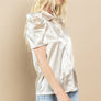 Tell Me Later Satin Shirt - Gold