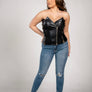 Zipper Leather corset