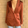 One button dull satin blazer