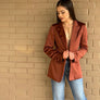One button dull satin blazer