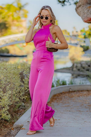 On The Town Jumpsuit - Pink