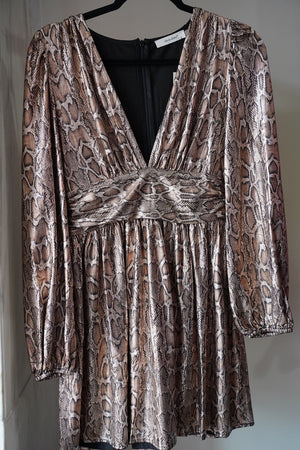 Metallic plated mini dress