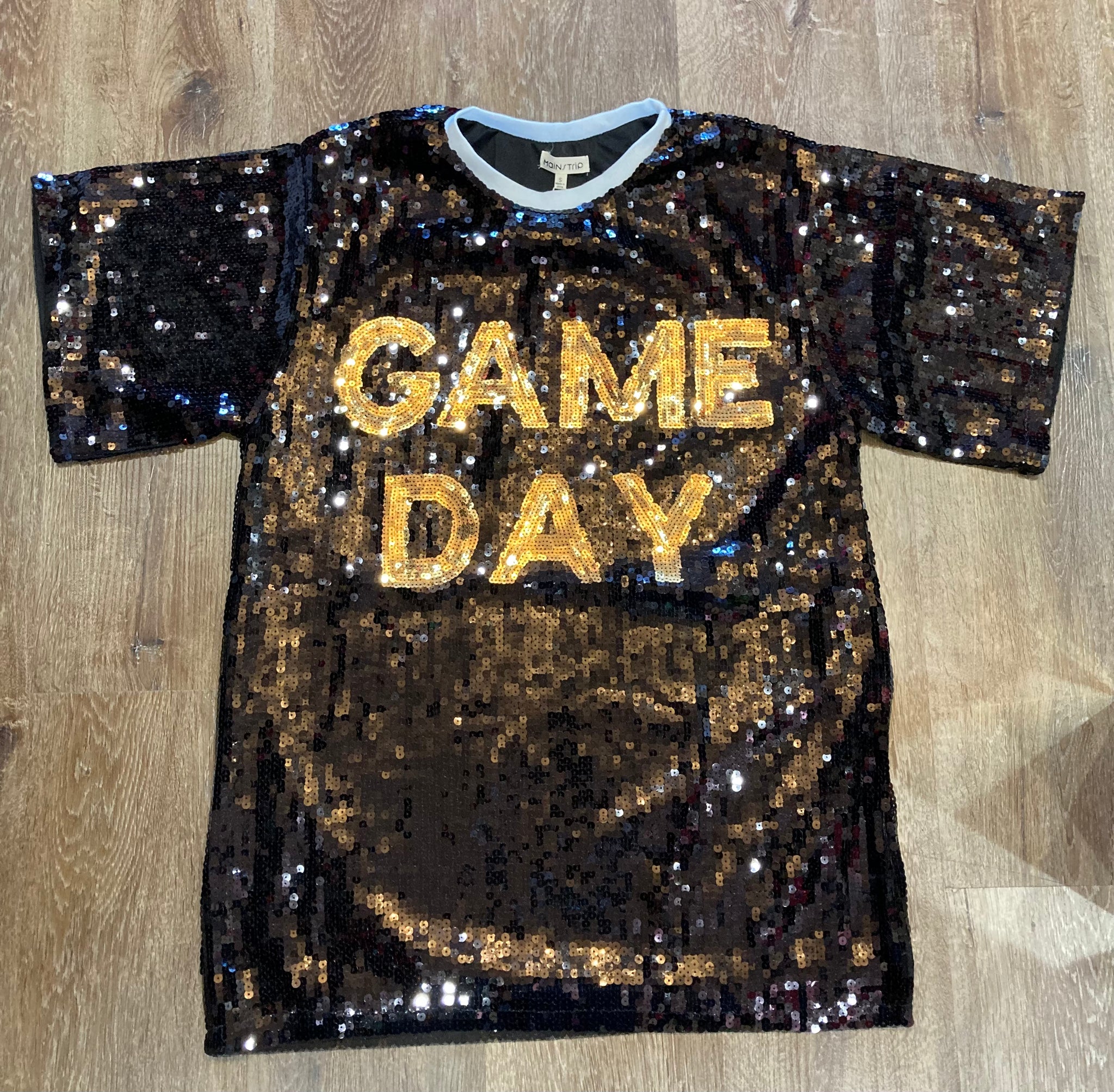 Black and Gold Game Day sequin dress West Couture TX Black and Gold Game Day sequin dress West Couture TX