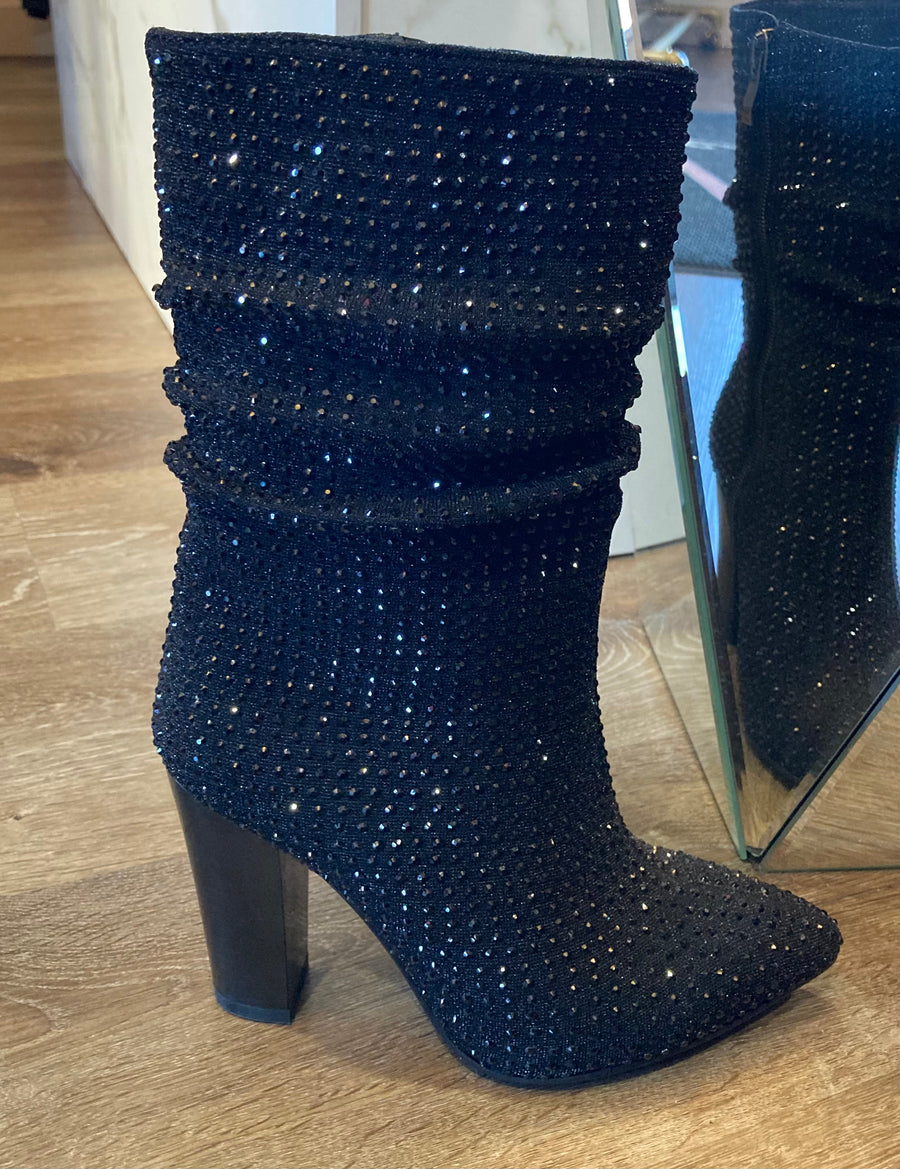 Black sparkle boots