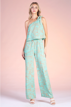 Vacation Babe Jumpsuit - Aqua