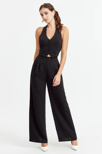 Girl Talk Jumpsuit - Black