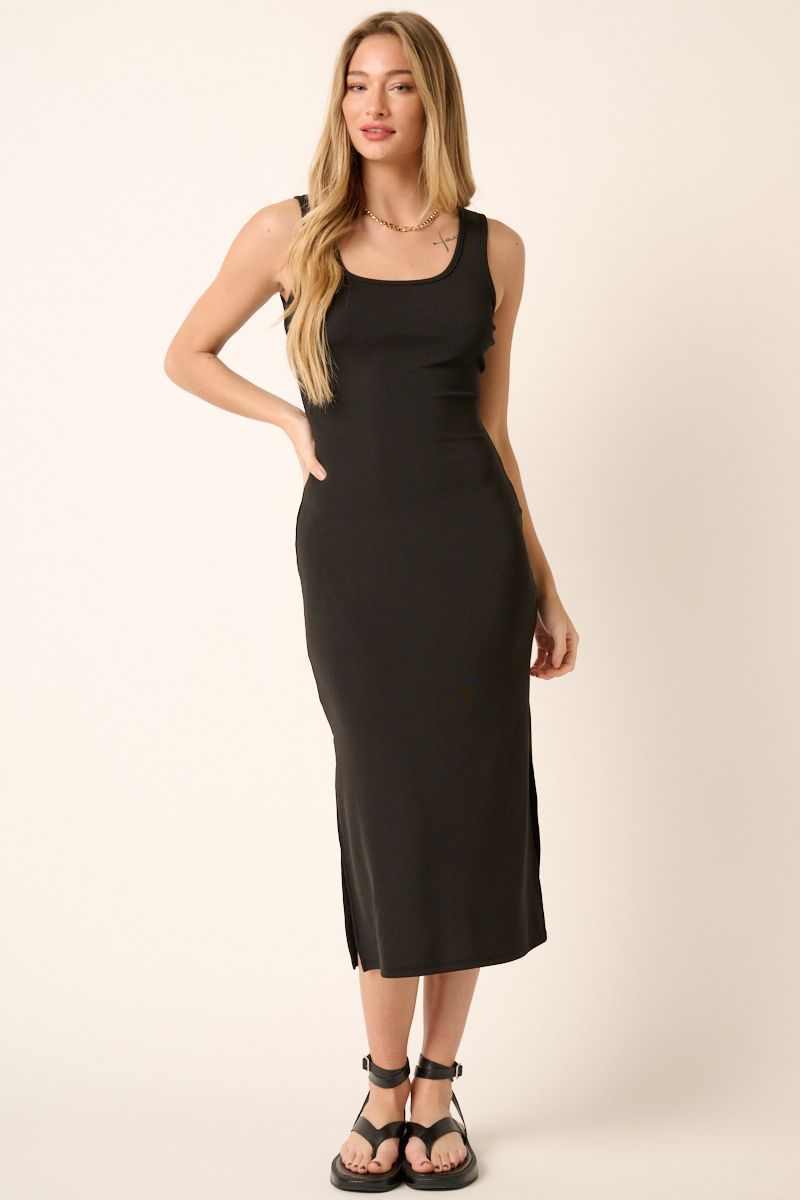 Out Of The Woods Midi Dress - Black