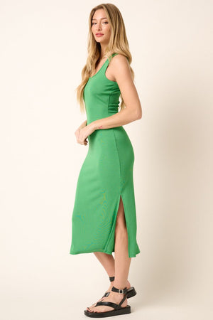 Out Of The Woods Midi Dress - Green