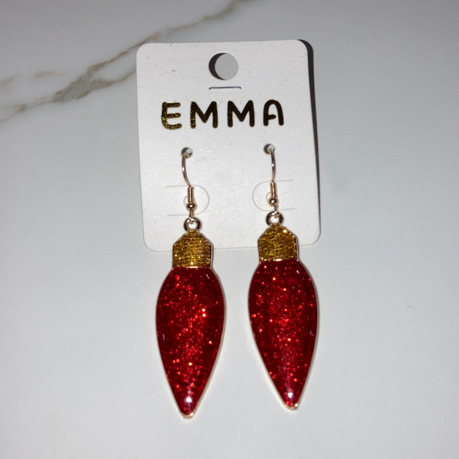 Christmas light bulb earrings