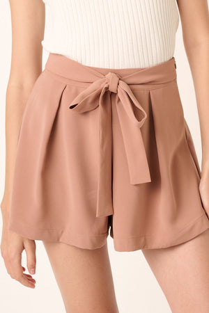 Work It Girl Belted Short - Mocha